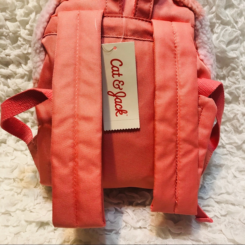 Cat & Jack, NWT Girls' Plaid Sherpa Mini Backpack - Picture 5 of 8